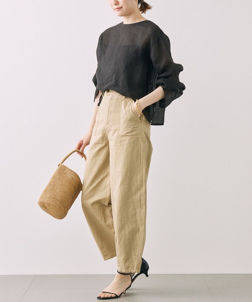 BABYLONE（バビロン）の「コットンリネンライトツイルパンツ（その他パンツ・レディース・オフホワイト/ベージュ・36inch/38inch）」の19枚目の写真