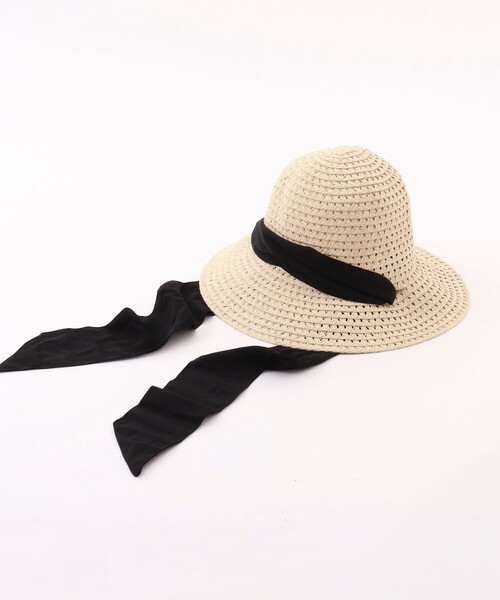 NOLLEY’S Sophi（ノーリーズソフィ）の「スカシブレードダウンハット（ハット・レディース・ブラック/ベージュ・FREE）」の3枚目の写真