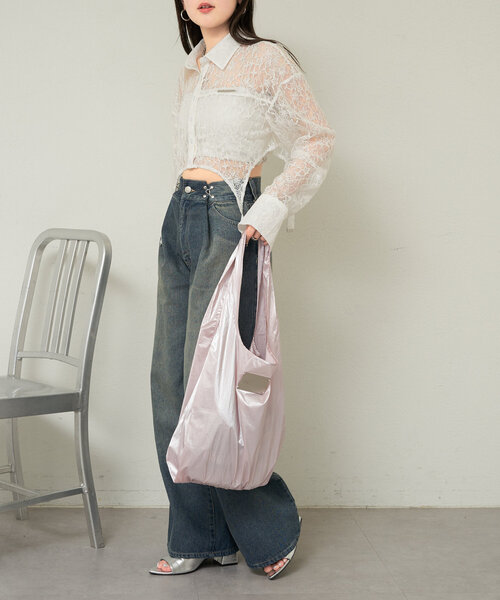 Chico（チコ）の「メタリックロゴマルシェトート（トートバッグ・レディース・ブルー/シルバー/ピンク/ホワイト/ネイビー・FREE）」の13枚目の写真