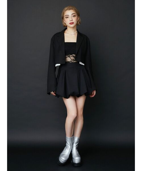 EVRIS（エヴリス）の「バルーンミニスカート（スカート・レディース・グレー/ブラック・MEDIUM/SMALL）」の3枚目の写真