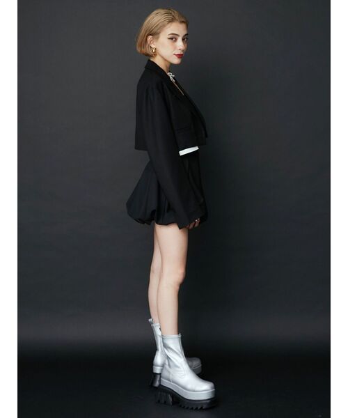 EVRIS（エヴリス）の「バルーンミニスカート（スカート・レディース・グレー/ブラック・MEDIUM/SMALL）」の4枚目の写真