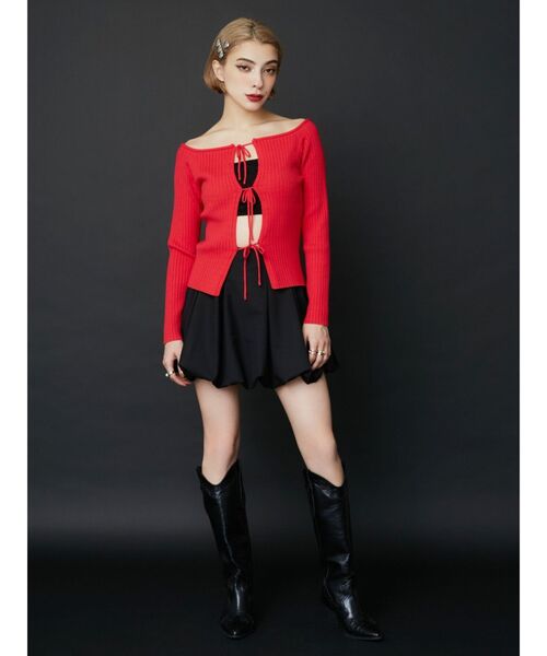 EVRIS（エヴリス）の「バルーンミニスカート（スカート・レディース・グレー/ブラック・MEDIUM/SMALL）」の7枚目の写真