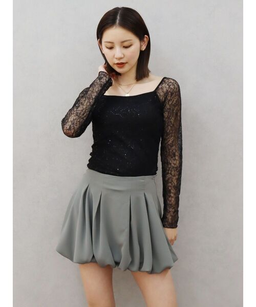 EVRIS（エヴリス）の「バルーンミニスカート（スカート・レディース・グレー/ブラック・MEDIUM/SMALL）」の11枚目の写真