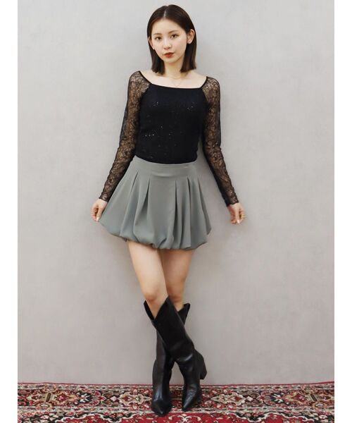 EVRIS（エヴリス）の「バルーンミニスカート（スカート・レディース・グレー/ブラック・MEDIUM/SMALL）」の13枚目の写真