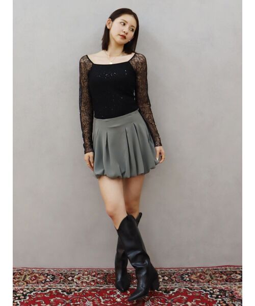 EVRIS（エヴリス）の「バルーンミニスカート（スカート・レディース・グレー/ブラック・MEDIUM/SMALL）」の14枚目の写真