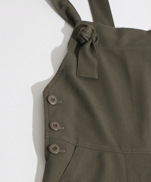 WEGO（ウィゴー）の「WEGO/ワイドオールインワン（つなぎ/オールインワン・レディース・ブラック/カーキ・FREE）」の5枚目の写真