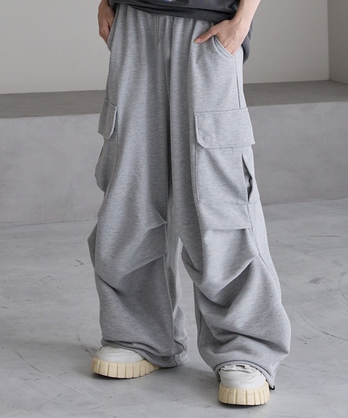 CIASENSE（シアセンス）の「ドローコードワイドスウェットカーゴパンツ