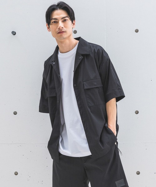 HEREIAM(ヘレイアム)の「【HEREIAM MEN】撥水/ストレッチタスランシャツ(シャツ/ブラウス・メンズ・ブラック/ライトグレー・MEDIUM/LARGE)」の1枚目の写真