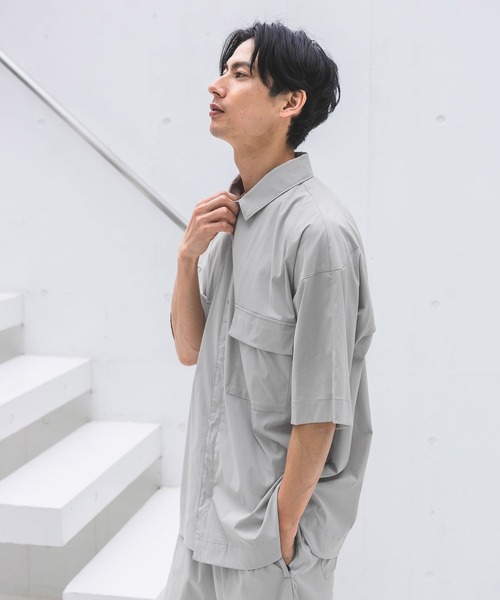 HEREIAM(ヘレイアム)の「【HEREIAM MEN】撥水/ストレッチタスランシャツ(シャツ/ブラウス・メンズ・ブラック/ライトグレー・MEDIUM/LARGE)」の14枚目の写真