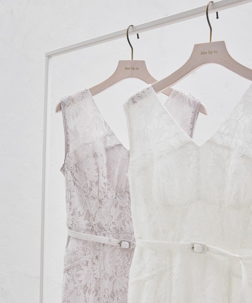 Waltz Floral Lace Belted Dress 【公式通販】