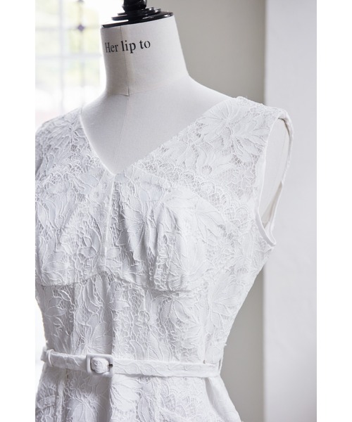 Waltz Floral Lace Belted Dress 【公式通販】