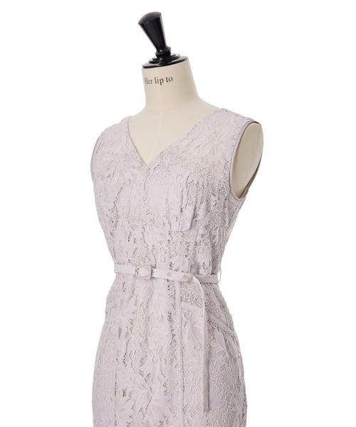 Waltz Floral Lace Belted Dress 【公式通販】