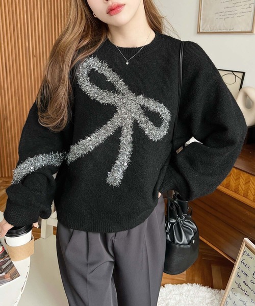 極美品　MORABITO プルミエ　ラメ系 ニット　プルオーバー 　モラビト MORABITO - 極美品 MORABITO プルミエ ラメ系 ニット プル