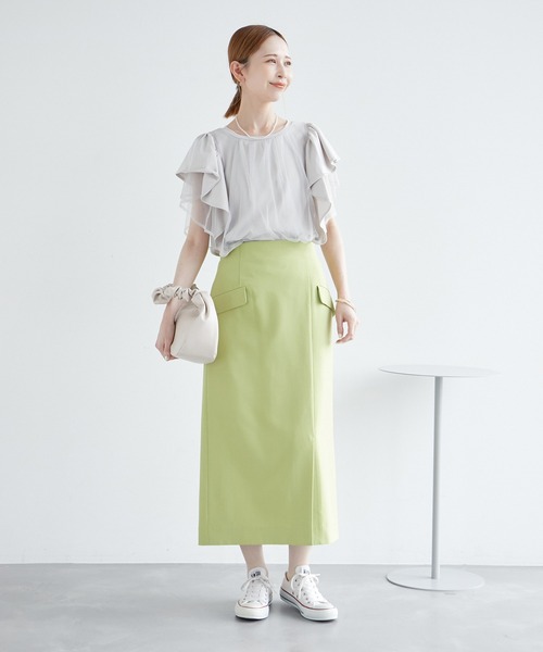 ROPE' PICNIC(ロペピクニック)の「新色追加/チュールフリルトップス(Tシャツ/カットソー・レディース・ブラック/ブルー系その他5/ホワイト/ライトグレー/ピンク系その他2/サックスブルー・38)」の16枚目の写真