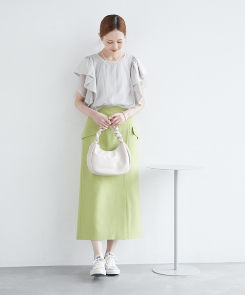 ROPE' PICNIC(ロペピクニック)の「新色追加/チュールフリルトップス(Tシャツ/カットソー・レディース・ブラック/ブルー系その他5/ホワイト/ライトグレー/ピンク系その他2/サックスブルー・38)」の17枚目の写真