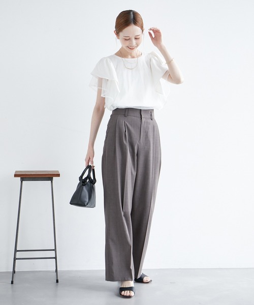 ROPE' PICNIC(ロペピクニック)の「新色追加/チュールフリルトップス(Tシャツ/カットソー・レディース・ブラック/ブルー系その他5/ホワイト/ライトグレー/ピンク系その他2/サックスブルー・38)」の20枚目の写真