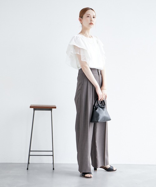 ROPE' PICNIC(ロペピクニック)の「新色追加/チュールフリルトップス(Tシャツ/カットソー・レディース・ブラック/ブルー系その他5/ホワイト/ライトグレー/ピンク系その他2/サックスブルー・38)」の21枚目の写真