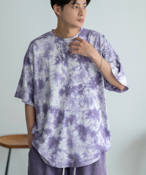 improves（インプローブス）の「タイダイ オーバーサイズ 半袖Tシャツ（Tシャツ/カットソー・メンズ・グレー/ネイビー/パープル/ブラック・MEDIUM/X-LARGE/LARGE）」の4枚目の写真