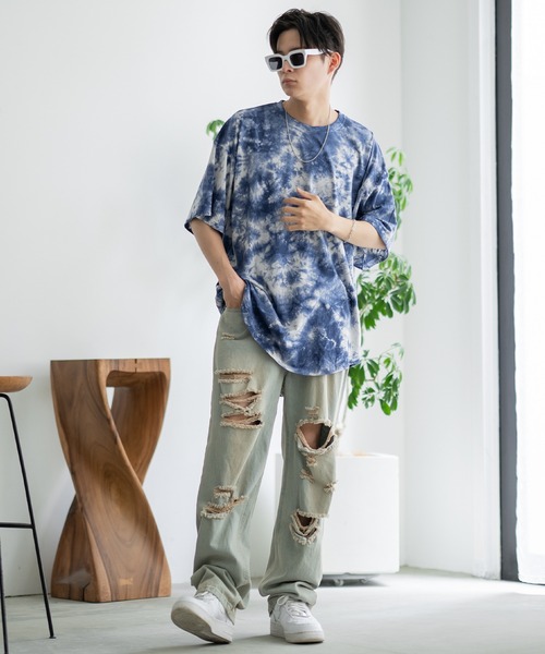 improves（インプローブス）の「タイダイ オーバーサイズ 半袖Tシャツ（Tシャツ/カットソー・メンズ・グレー/ネイビー/パープル/ブラック・MEDIUM/X-LARGE/LARGE）」の11枚目の写真