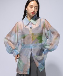HARE | 【Fashionart Mag LADIES】バックスリットシアーシャツ(シャツ/ブラウス)