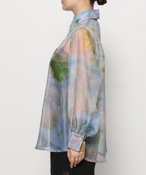HARE(ハレ)の「【Fashionart Mag LADIES】バックスリットシアーシャツ(シャツ/ブラウス・レディース・ブルー/ブラック・FREE)」の20枚目の写真