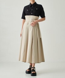 UNITED TOKYO | スウィッチングコンビネーションドレス-ウォッシャブル/防シワ-(ワンピース)