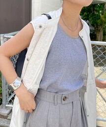 チュール切替タンクトップ