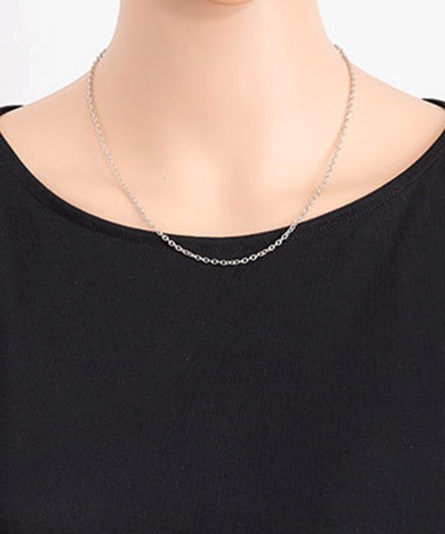 DiamondHearts（ダイヤモンドハーツ）の「シンプルチェーンネックレス（ネックレス・メンズ・シルバー・45cm/50cm/55cm/60cm）」の9枚目の写真