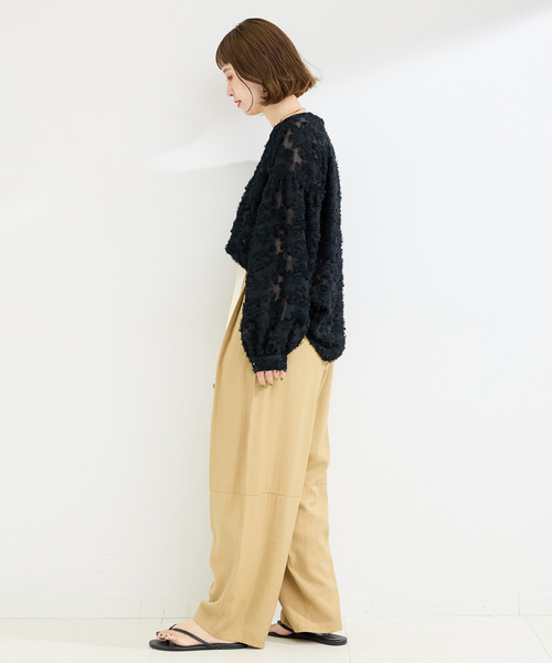 B.C STOCK(ベーセーストック)の「《追加》パフスリーブジャガードブラウス(シャツ/ブラウス・レディース・ブラック/アイボリー・FREE)」の20枚目の写真