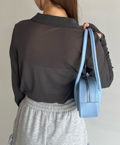 Birthday room(バースデイルーム)の「シアーコンパクトポロトップス / sheer conpact polo tops(ポロシャツ・レディース・グレー/ホワイト/ライトブルー/ネイビー・FREE)」の16枚目の写真