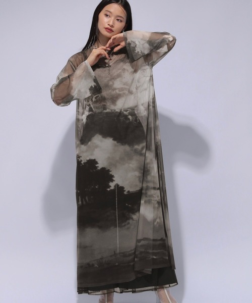 HARE（ハレ）の「ヴィンテージシアーワンピース(HARE)（ワンピース・レディース・ブラック/マルチ・FREE）」の10枚目の写真