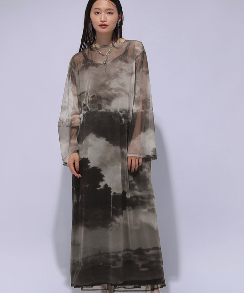 HARE（ハレ）の「ヴィンテージシアーワンピース(HARE)（ワンピース・レディース・ブラック/マルチ・FREE）」の12枚目の写真