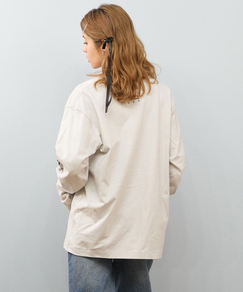 Manhattan Portage（マンハッタンポーテージ）の「Manhattan Portage/マンハッタンポーテージ ロンT LOGO MP-M580（Tシャツ/カットソー・レディース・ブラック×ホワイト/ホワイト×ブルー/ホワイト×ブラック/ライトグレー/ダークブルー・M/L/XL/S）」の19枚目の写真