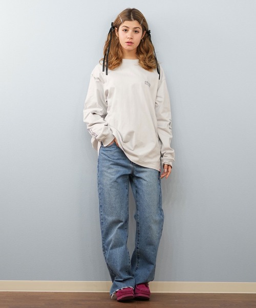 Manhattan Portage（マンハッタンポーテージ）の「Manhattan Portage/マンハッタンポーテージ ロンT LOGO MP-M580（Tシャツ/カットソー・レディース・ブラック×ホワイト/ホワイト×ブルー/ホワイト×ブラック/ライトグレー/ダークブルー・M/L/XL/S）」の20枚目の写真