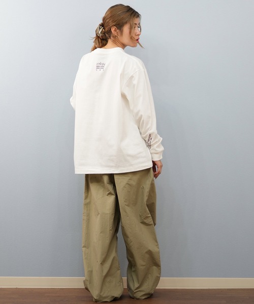 Manhattan Portage（マンハッタンポーテージ）の「Manhattan Portage/マンハッタンポーテージ ロンT LOGO MP-M580（Tシャツ/カットソー・レディース・ブラック×ホワイト/ホワイト×ブルー/ホワイト×ブラック/ライトグレー/ダークブルー・M/L/XL/S）」の11枚目の写真