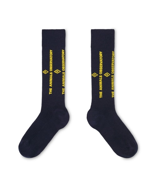 The animals observatory（ジ・アニマルズ・オブザーバトリー）の「The Animals Observatory / ロゴソックス（ソックス/靴下・キッズ・レッド/ダークブルー/イエロー/ブルー・19-21cm/17-19cm/14-16cm）」の2枚目の写真