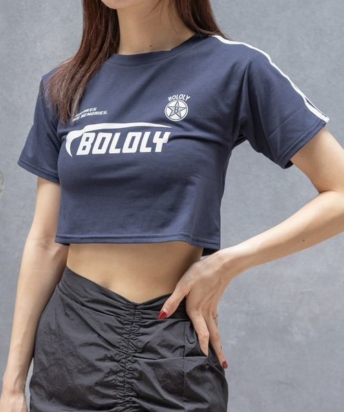 3.3 Field Trip （3.3フィールドトリップ）の「3.3 Field Trip／ラインロゴクロップT（Tシャツ/カットソー・レディース・ネイビー/ブラック/ホワイト・FREE）」の3枚目の写真