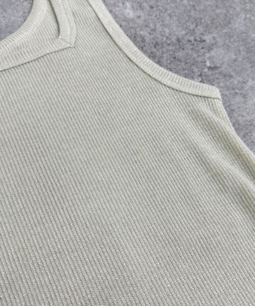 fredy emue（フレディエミュ）の「ラメテレコ/ボーダー２WAY タンクトップ（タンクトップ・レディース・アイボリー/ブラウン系その他/ブラック/ライトグレー/ブラック系その他・38）」の10枚目の写真