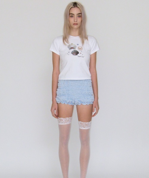 CRANK（クランク）の「SHELL PRINTING TOP（Tシャツ/カットソー・レディース・イエロー/ホワイト・FREE）」の7枚目の写真