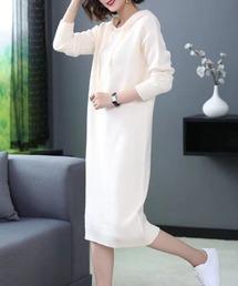 almost ready（オルモストレディー）の「【almost ready/オールモストレディ】フード付きカジュアルニットワンピース（ワンピース）」