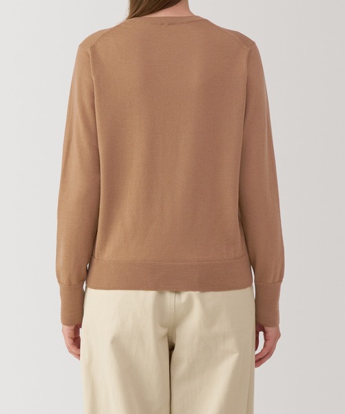 無印良品（ムジルシリョウヒン）の「婦人　洗えるウールハイゲージクルーネックセーター（ニット/セーター・レディース・グレー/ブルー/キャメル/バーガンディー/ライトグリーン・M/L/XL/S）」の7枚目の写真