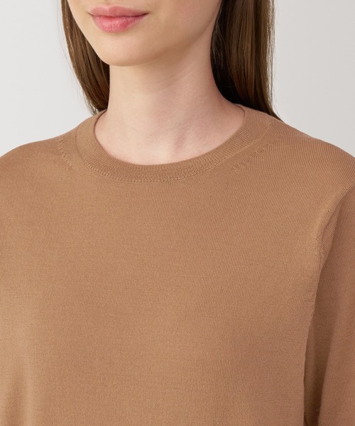 無印良品（ムジルシリョウヒン）の「婦人　洗えるウールハイゲージクルーネックセーター（ニット/セーター・レディース・グレー/ブルー/キャメル/バーガンディー/ライトグリーン・M/L/XL/S）」の8枚目の写真