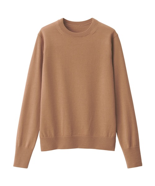 無印良品（ムジルシリョウヒン）の「婦人　洗えるウールハイゲージクルーネックセーター（ニット/セーター・レディース・グレー/ブルー/キャメル/バーガンディー/ライトグリーン・M/L/XL/S）」の9枚目の写真