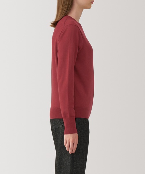 無印良品（ムジルシリョウヒン）の「婦人　洗えるウールハイゲージクルーネックセーター（ニット/セーター・レディース・グレー/ブルー/キャメル/バーガンディー/ライトグリーン・M/L/XL/S）」の12枚目の写真