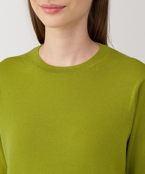 セール】婦人 洗えるウールハイゲージクルーネックセーター（ニット