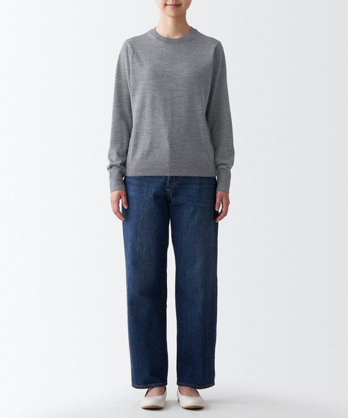 無印良品（ムジルシリョウヒン）の「婦人　洗えるウールハイゲージクルーネックセーター（ニット/セーター・レディース・グレー/ブルー/キャメル/バーガンディー/ライトグリーン・M/L/XL/S）」の19枚目の写真