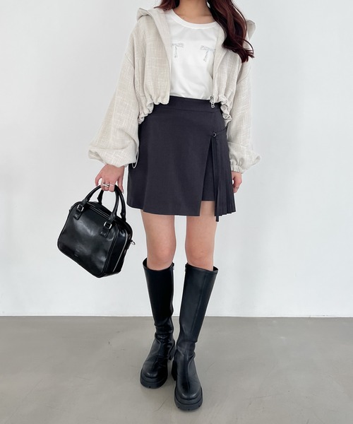 Heather（ヘザー）の「プリーツラップミニスカート 140752（スカート