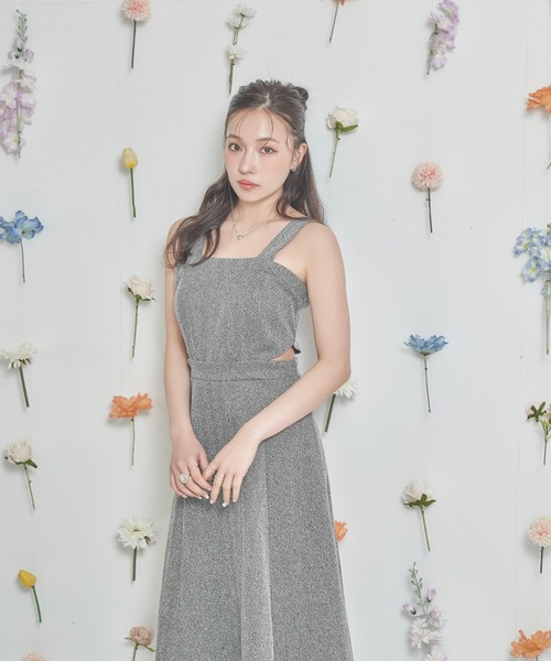 ANDGEEBEE（アンジービー）の「ヘリンボーンカットソージャンスカ（ワンピース・レディース・ブラック×ホワイト/ブラック・FREE）」の4枚目の写真