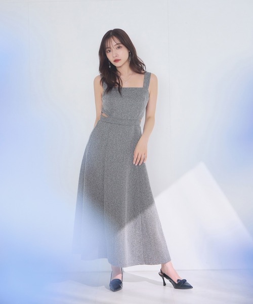 ANDGEEBEE（アンジービー）の「ヘリンボーンカットソージャンスカ（ワンピース・レディース・ブラック×ホワイト/ブラック・FREE）」の7枚目の写真