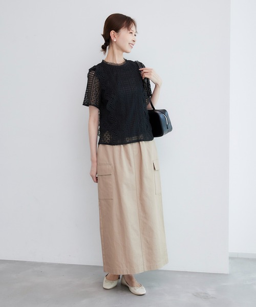 ROPE' PICNIC(ロペピクニック)の「ショート丈レースブラウス(シャツ/ブラウス・レディース・オフホワイト/ブラック・38)」の3枚目の写真
